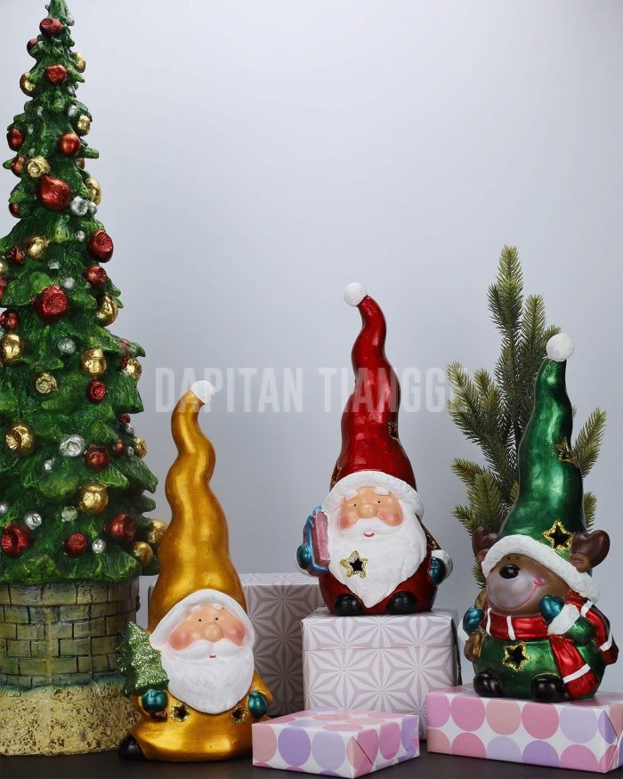 Dapitan Tiangge 3pc Santa Claus Gnome Tabletop Christmas Figure Christmas Decor