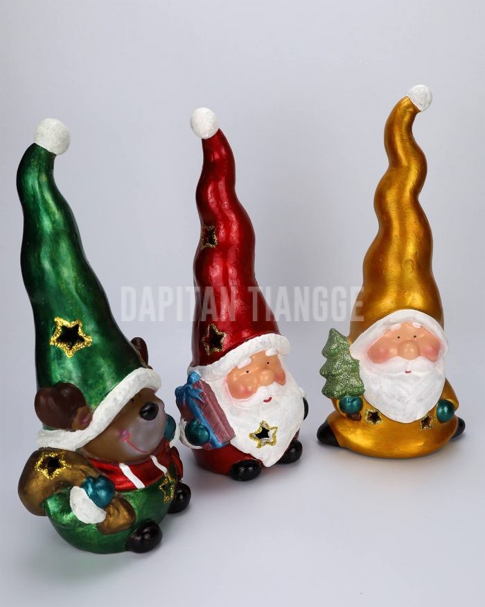 Dapitan Tiangge 3pc Santa Claus Gnome Tabletop Christmas Figure Christmas Decor