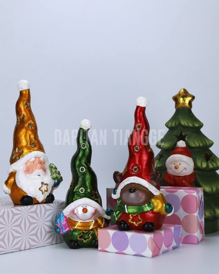 Dapitan Tiangge 3pc Santa Claus Gnome Tabletop Christmas Figure Small Christmas Decor