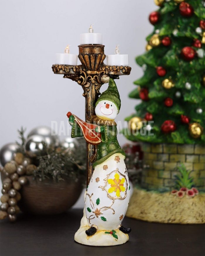 Dapitan Tiangge Holiday Snowman Candle Holder Christmas Decor
