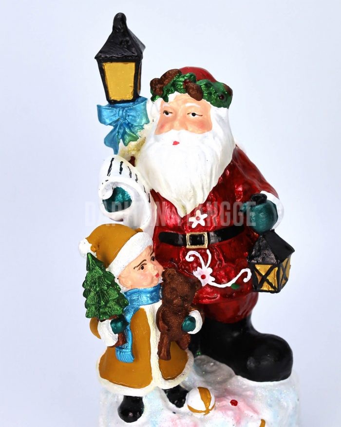 Santa and Elf Lamp Post Christmas Decor